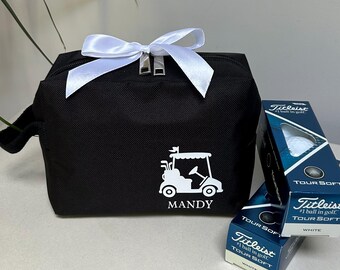 Personalised Golf Trolley Cart Bag, Waterproof With Hanging Loop, Golf Ball Holder, Golf Lover Gift, Golf Bits & Bobs