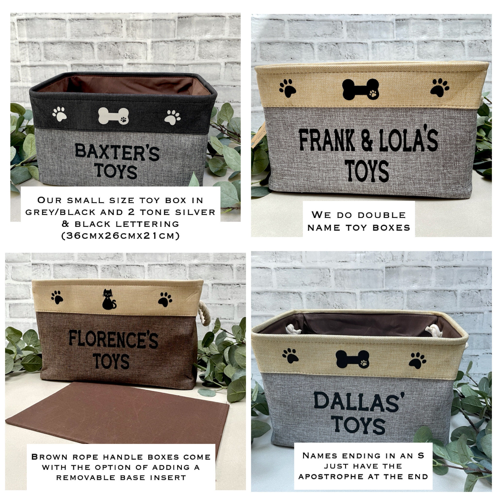 Personalised Dog Toy Box Cat Toys Canvas Storage Basket Pet Etsy UK