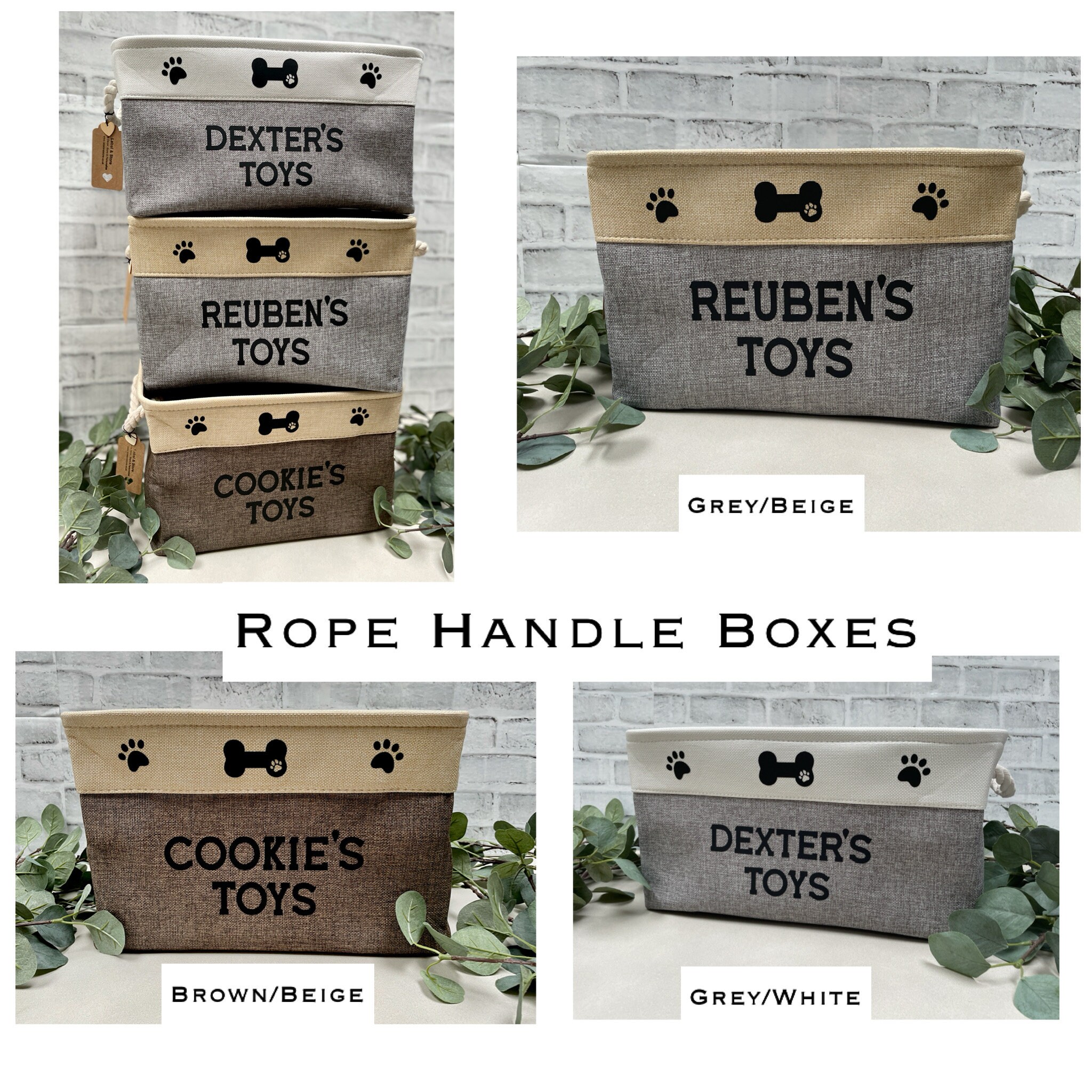 Personalised Dog Toy Box Cat Toys Canvas Storage Basket Pet Etsy UK