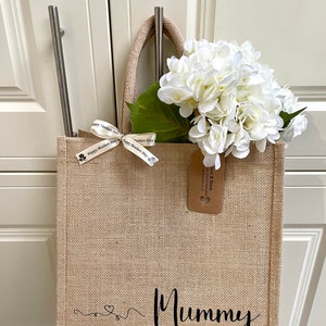 Personalised Shopping Bag, Canvas Jute Tote Bag, Birthday Or Valentines Gift, Mum Nanny Nan Nana Nanna Grandma Gran Granny, Mother's Day Bag image 4
