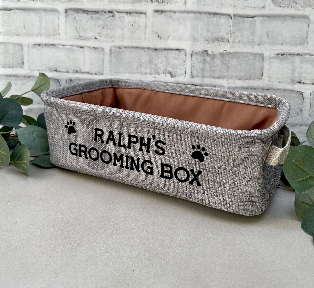 Personalised Dog Grooming Box Pet Canvas Storage Basket Etsy