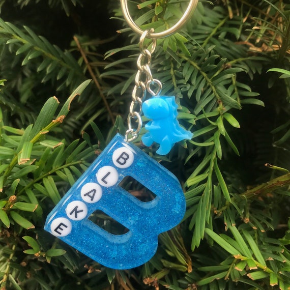 Personalised initial keychain Etsy