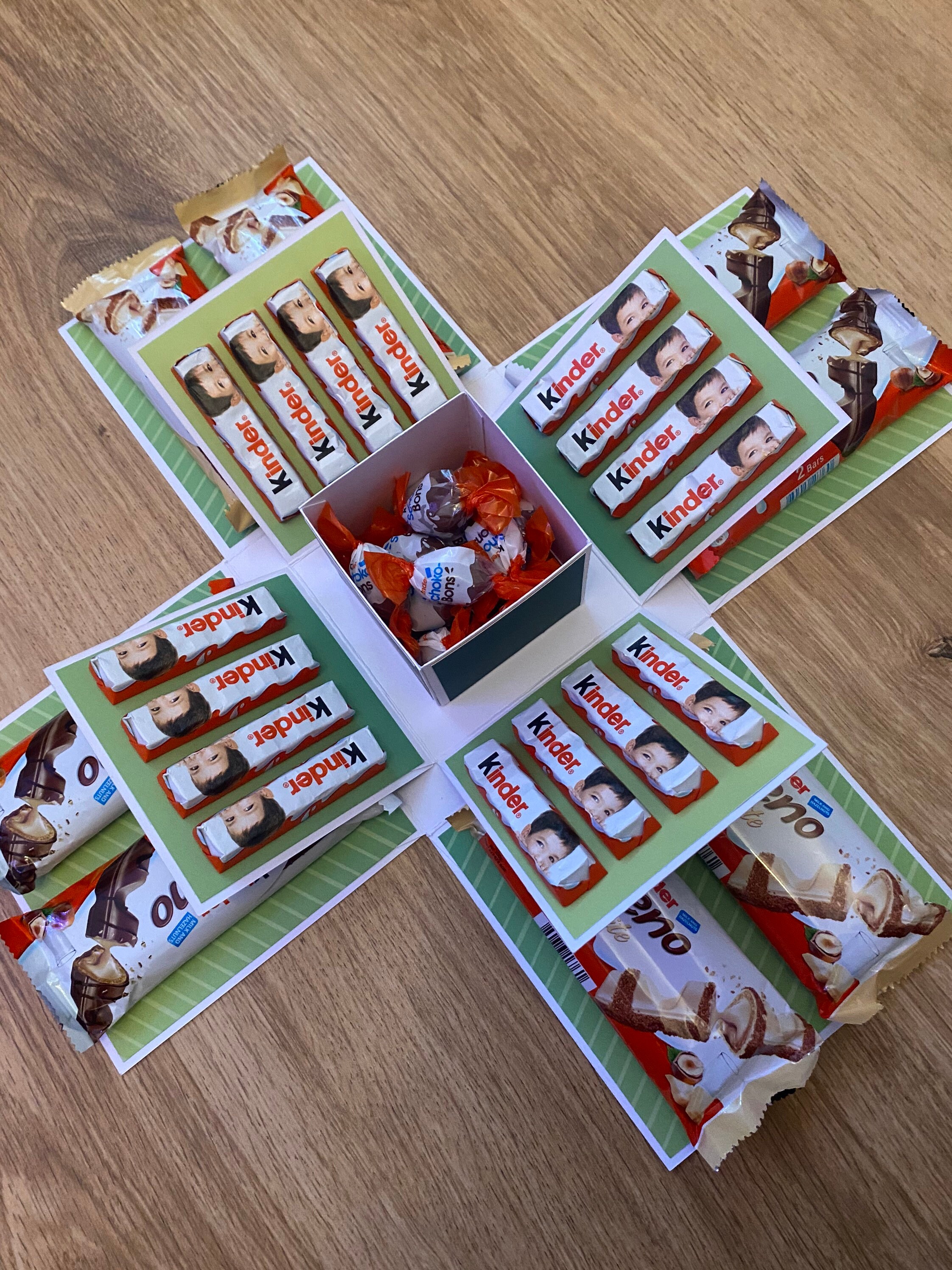 Exploding Chocolate Gift Box Birthday Personalised Kinder Etsy