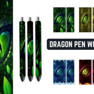 Dragon Pen Sublimation, Pen Wrap, Seamless Pattern, Pen Sublimation Template, Sublimation Designs, PNG 300 Dpi, Dragon, Fire, Dragon Eye