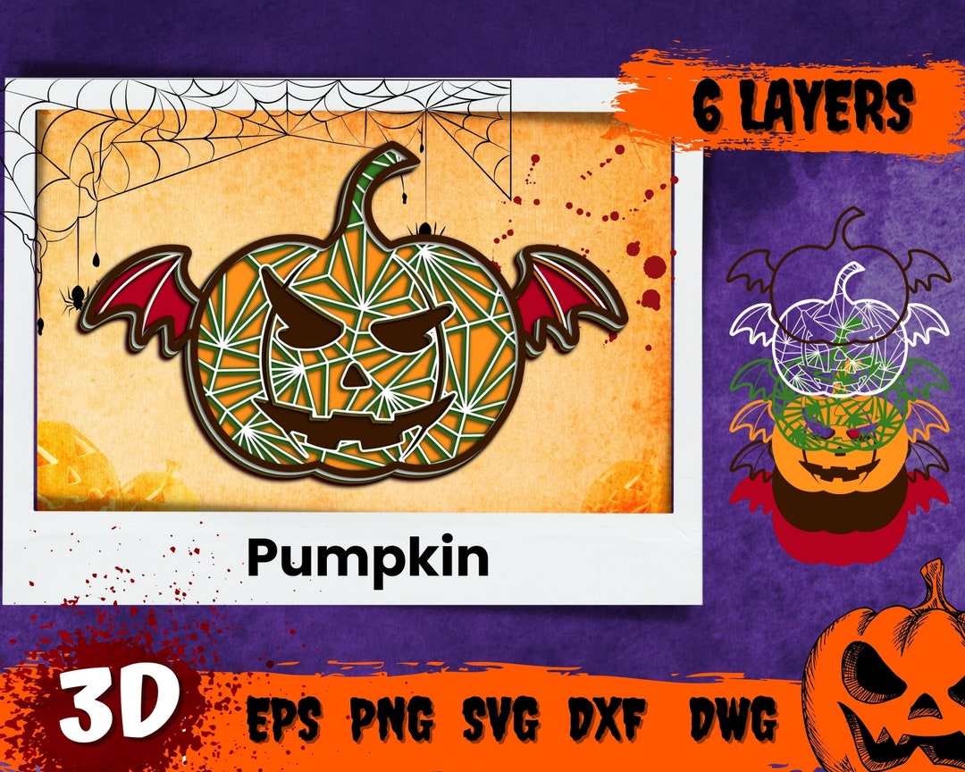 3D Pumpkin SVG Layered SVG Cut Files Instant Download - Etsy