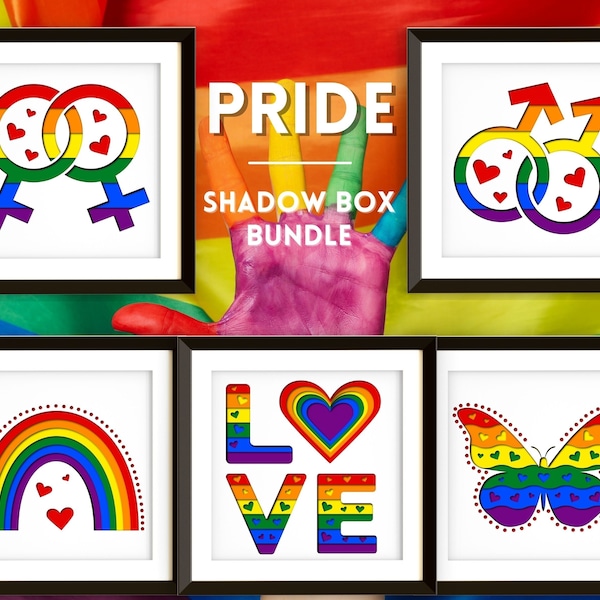 Pride Shadow Box, Layered SVG Cut Files, instant download, commercial use, clip arts, svg, png, LGBT, Gay, Lesbian, Diversity Pride Shadow Box, Layered SVG Cut Files, instant download, commercial use, clip arts, svg, png, LGBT, Gay, Lesbian, Diversity