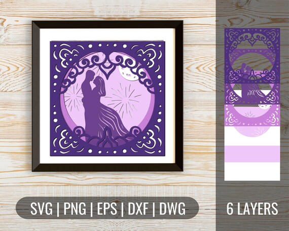 3D Wedding Shadow Box 6 SVG Layered SVG Cut Files Instant - Etsy Canada