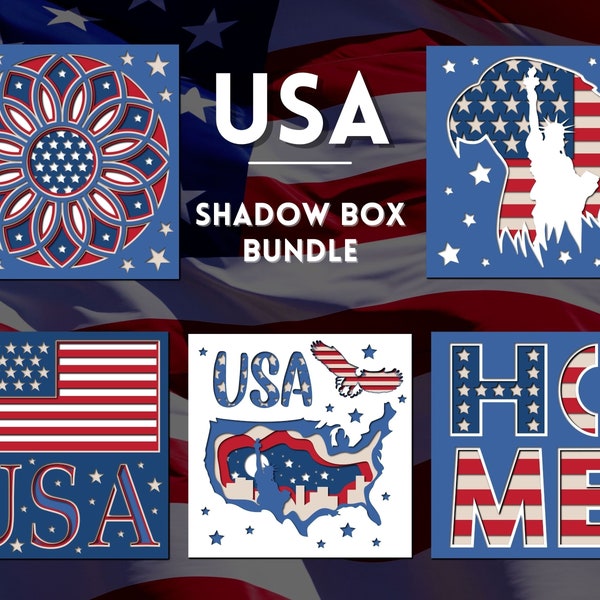USA Shadow Box, Layered SVG Cut Files, instant download, commercial use, clip arts, svg, png, Memorial Day, America, Patriotic, USA USA Shadow Box, Layered SVG Cut Files, instant download, commercial use, clip arts, svg, png, Memorial Day, America, Patriotic, USA