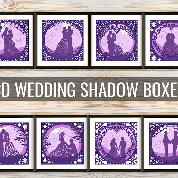 3D Wedding Shadow Box, Layered SVG Cut Files, instant download, commercial use, clip arts, svg, png, Wedding, Bride, Groom, Family 3D Wedding Shadow Box, Layered SVG Cut Files, instant download, commercial use, clip arts, svg, png, Wedding, Bride, Groom, Family