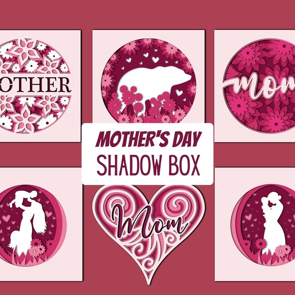 3D Mothers Day Shadow Box, Layered SVG Cut Files, instant download, commercial use, clip arts, svg, png, Mothers Day, Mom, Mother, Heart 3D Mothers Day Shadow Box, Layered SVG Cut Files, instant download, commercial use, clip arts, svg, png, Mothers Day, Mom, Mother, Heart