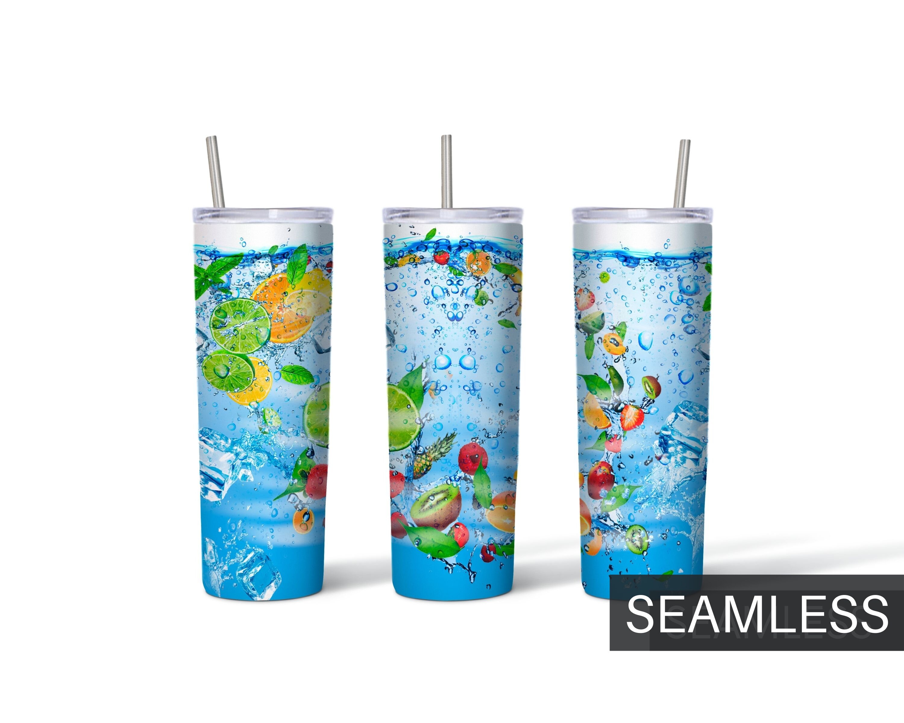 Cocktail Tumbler Sublimation Seamless Pattern Skinny Tumbler Etsy