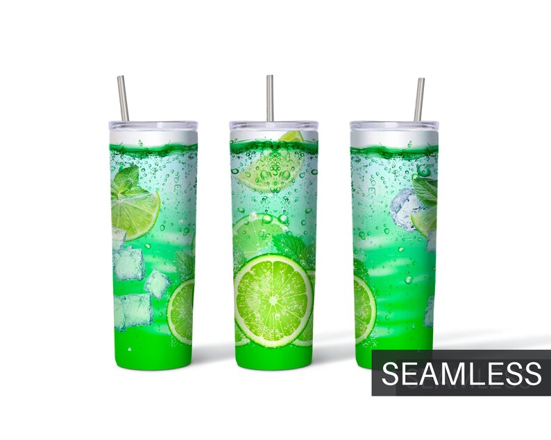 Cocktail Tumbler Sublimation Seamless Pattern Skinny Tumbler Etsy