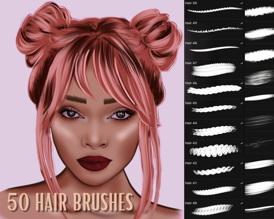 Procreate Hair Brushes, Procreate Stamp, Procreate Brush, Glasses for