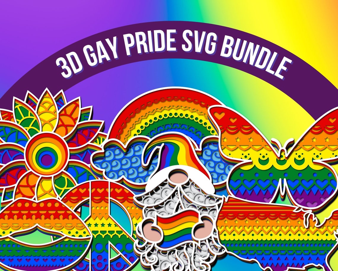 3D Gay Pride SVG Bundle Layered SVG Cut Files Instant - Etsy UK
