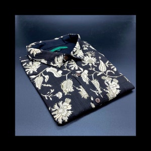 Vintage men&#39;s shirt, cotton men&#39;s shirt, ethnic shirt, boho style, long sleeve shirt