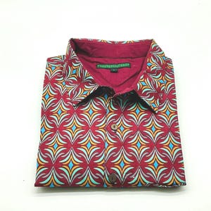 psychedelic shirt, geometric shirt, floral shirt, vintage shirt