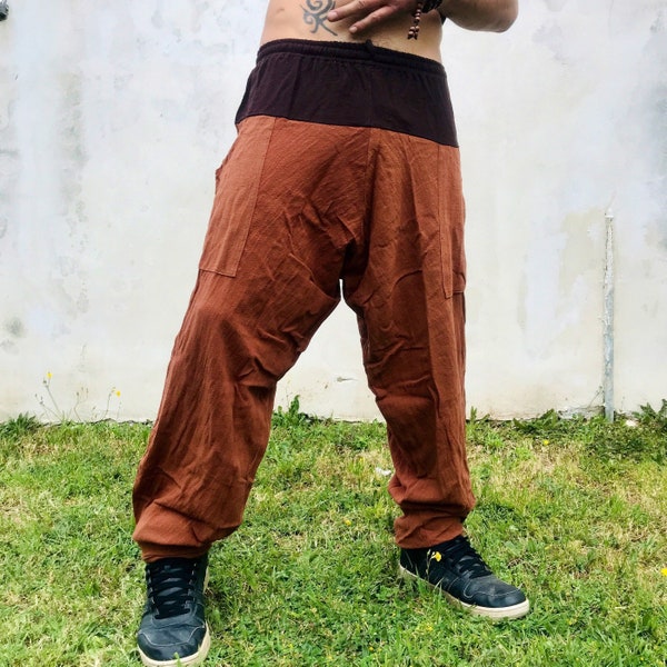 Pantaloni uomo etnico,yoga,boho trousers,pantaloni harem,alladin,pantaloni cotone,cotone grezzo,meditazione