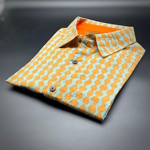 vintage shirt men&#39;s cotton shirt psychedelic shirt boho style ethnic shirt