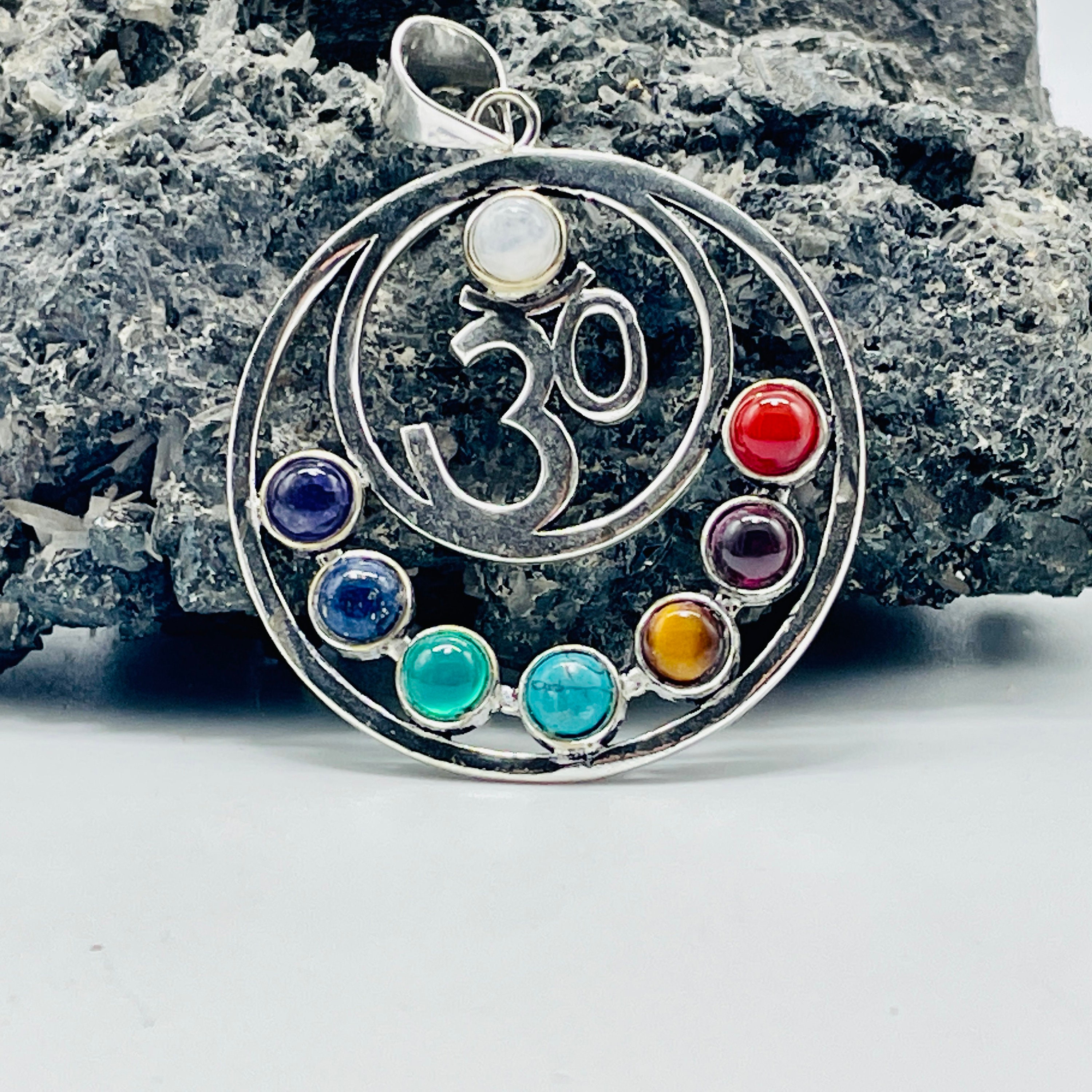 Collana 7 Chakra In Pietre Naturali Grezze Con Cristallo E Filo Di Rame – Unisex, Artigianale - 4