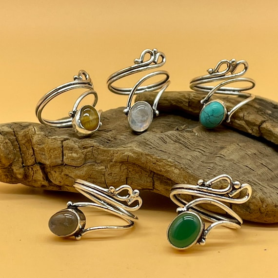 Anillo hecho a mano con piedras semipreciosas semipreciosas