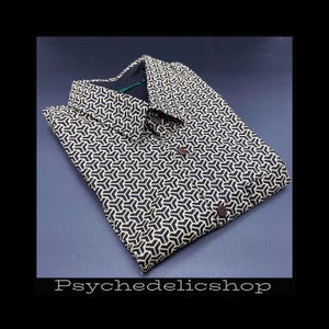 men's shirt geometric shirt psychedelic shirt cotton shirt ethnic shirt vintage shirt short sleeve shirt