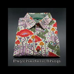 men&#39;s floral shirt vintage shirt cotton shirt ethnic shirt indian shirt short sleeve shirt psychedelic shirt