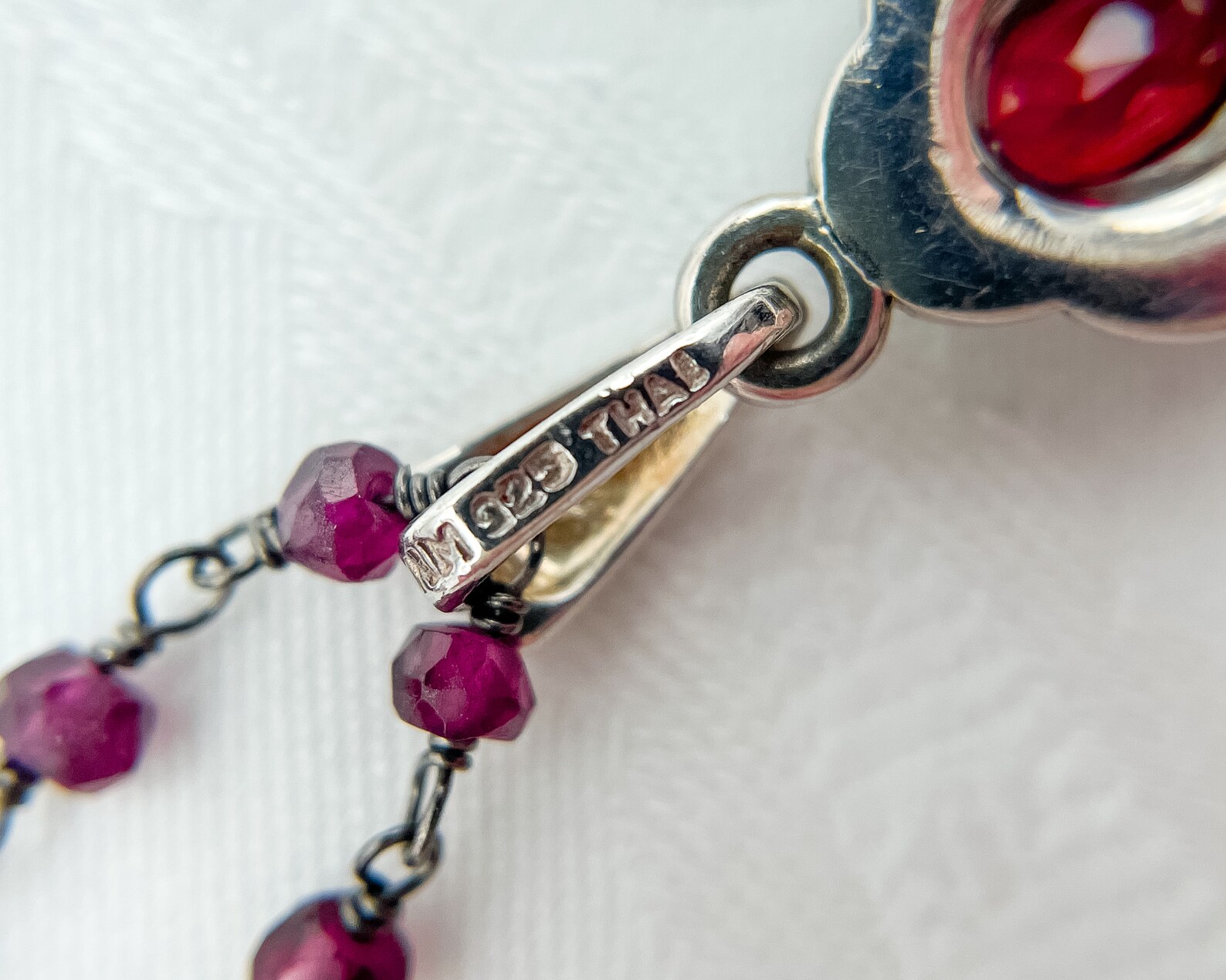 Emmanuelle Necklace Long Garnet Rosary Chain Vintage - Etsy