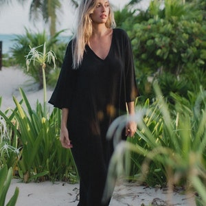 SHEER BEACH DRESS  long bikini cover up  beach clothing  resort wear comfortable beach wear sustainable fashion eco-friendly beach