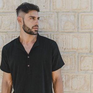 HENLEY SHIRT Mens Organic henley Shirt bamboo shirt henley style shirt henley neck boyfriend gift henley style shirt sustainable fashion
