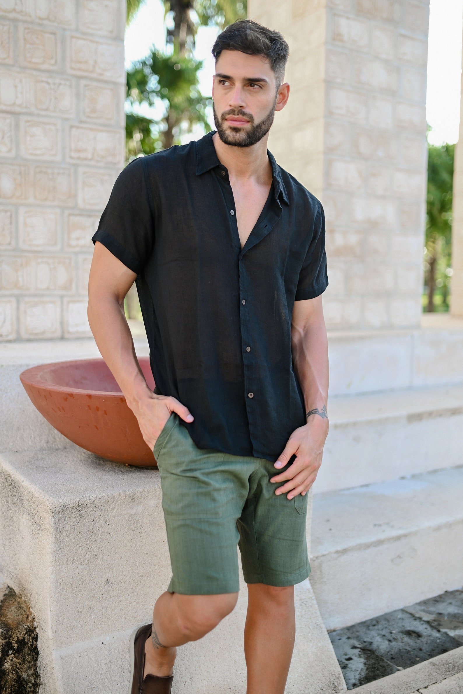 Men Gauze Shirt -  Sky Blue