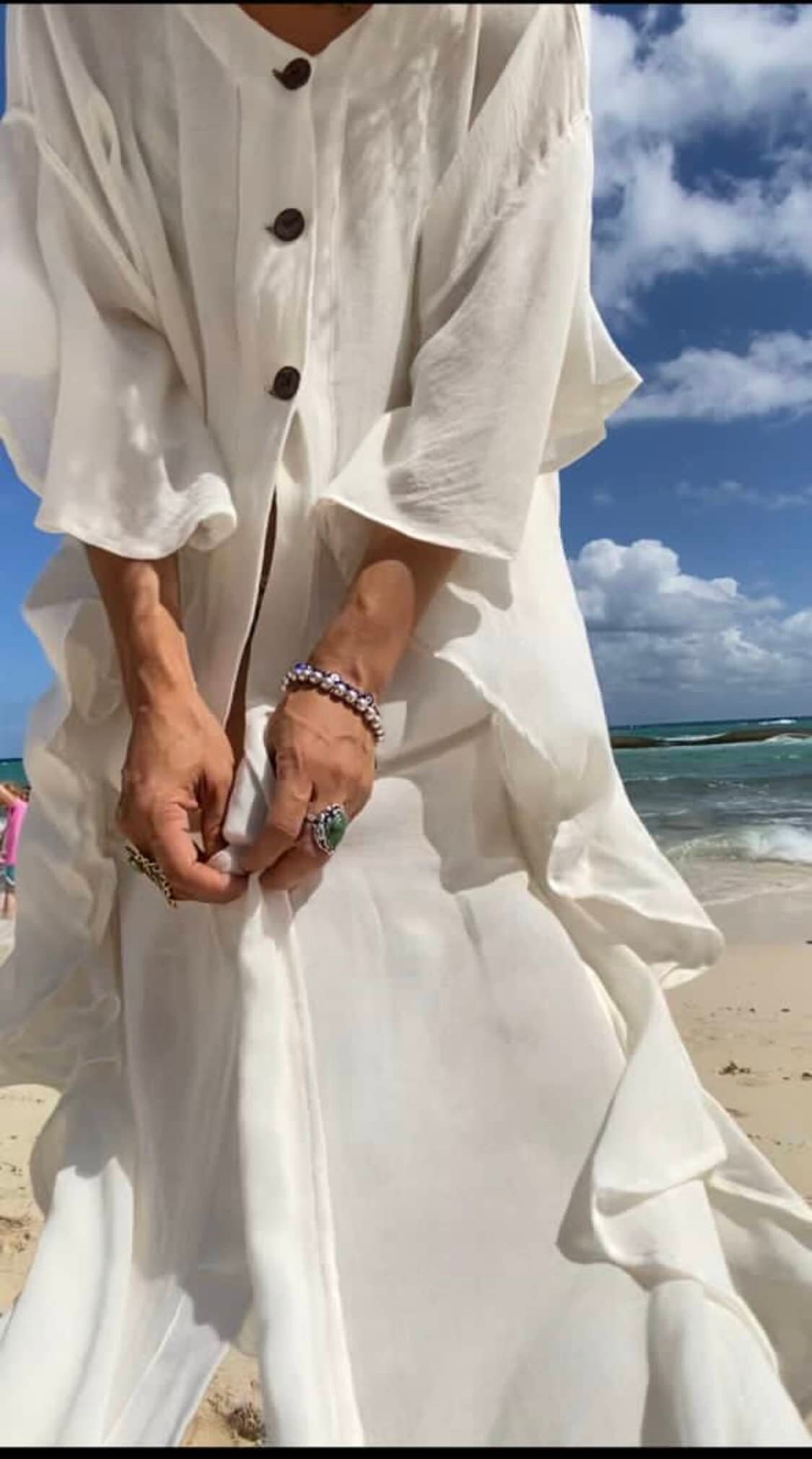 TRANSPARENT COVER UP / Pool Cover up Made of Gauze / Resort Wear for