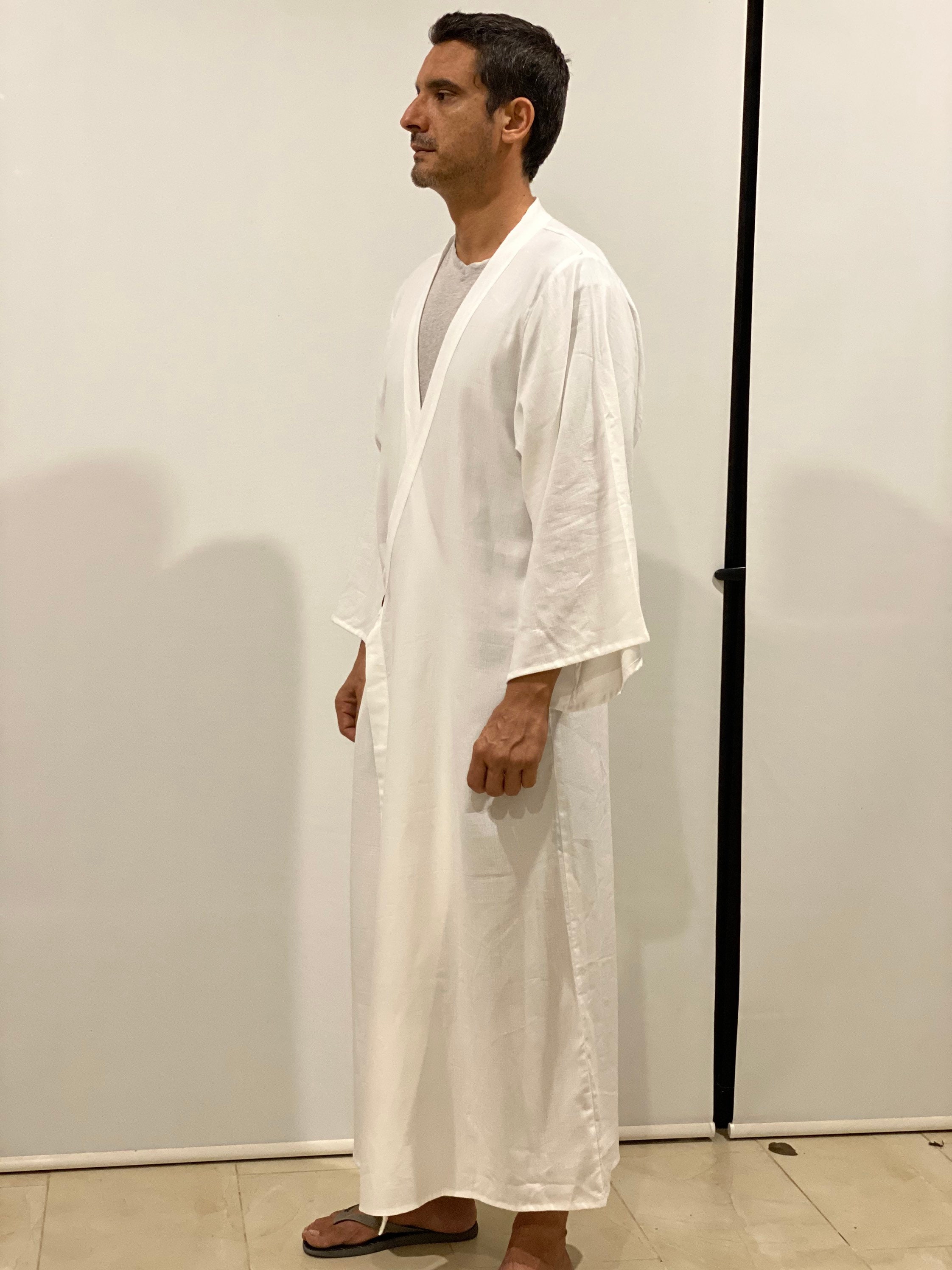 White Dragon kimono man / man kimono robe / white kimono man / | Etsy