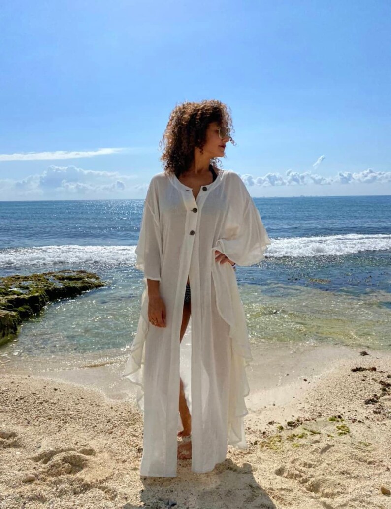 TRANSPARENT COVER UP / Pool Cover up Made of Gauze / Resort Wear for