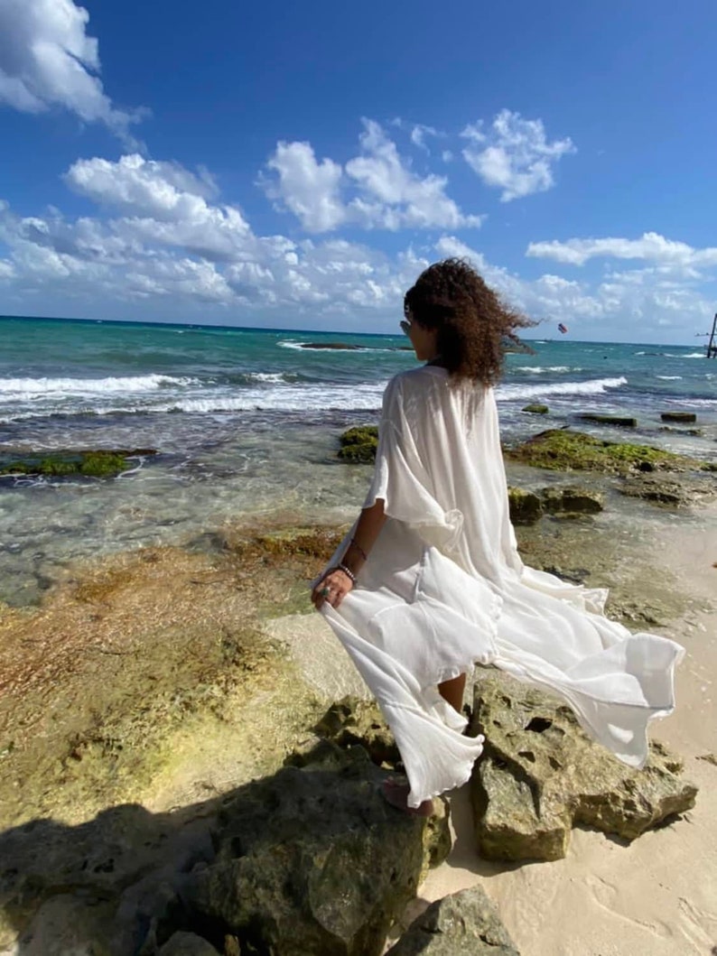 TRANSPARENT COVER UP / Pool Cover up Made of Gauze / Resort Wear for