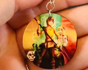 Rare character: Black Cauldron  Taran and Eilonwy Silver Earrings