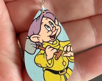 Dopey the Dwarf Earrings: Snow White Inspired Sterling Silver Jewelry
