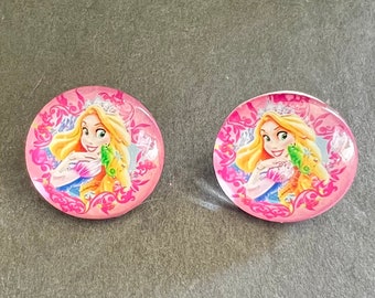 Rapunzel Resin Circle Earrings | Cosplay Jewelry | Bound Jewelry | Work Jewelry | Sterling Silver | Tangled Earrings