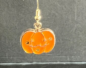 Jack O’Lantern | Handmade | Earrings | Hypoallergenic | Holiday  | Gold  Earrings | Halloween Pumpkin | Halloween Charm Jewelry