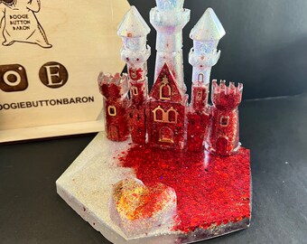 Resin Castle | Phone Holder | Phone Device | Frame Display | Home Decor | Picture Holder | Christmas Theme Glitter | Disney Castle