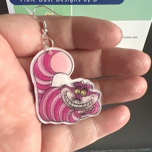 Cheshire Cat Acrylic Earrings | Handmade Sublimation Earrings | Hypoallergenic Nickel-Free | Alice in Wonderland Inspired