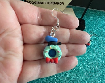 Donald Duck Donut Hat Earrings | Donald Duck Donut | Cosplay Jewelry | Bound Jewelry | Work Jewelry | Disney Jewelry | Disney