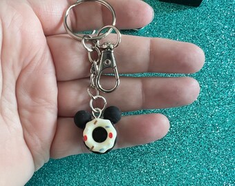 Disney Mickey Mouse Donut Bag Charm  | Resin Bag Charm  | Mickey Keychain | Disney Doughnut keychain | Disney Donut Bag Charm Clip