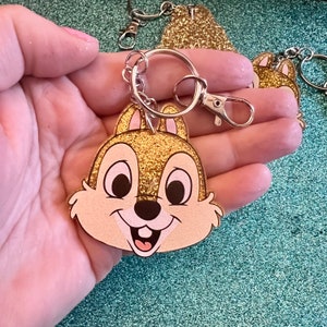 Chip from Chip and Dale Bag Charm | Acrylic Charm | Clip Keychain | Adorable Backpack Accessory | Disney-Inspired Gift