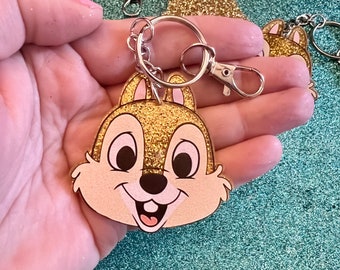 Chip from Chip and Dale Bag Charm | Acrylic Charm | Bag Charms | Acrylic Bag Charm | Chip and Dale | Backpack Charm | Clip Keychain