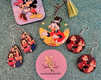 Themed Pixie Box with 2 pair earrings, 1 magnet and 1 bag charm