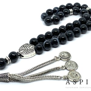 Ágata Real Akik Gemstone, Oración Islámica 33 Perlas, Tasbih, Tesbih, Misbaha, Tasbeeh, Sibha, Rosario, Tasbih 33, Tasbih Personalizado, Premium