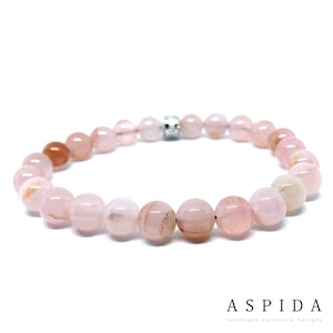 Real Rose Quartz Gemstone Crystal Bracelet, Bracelet For Men, Bracelet For Women, Bracelet For Couple, Customize Bracelet, Adjustable Gift,