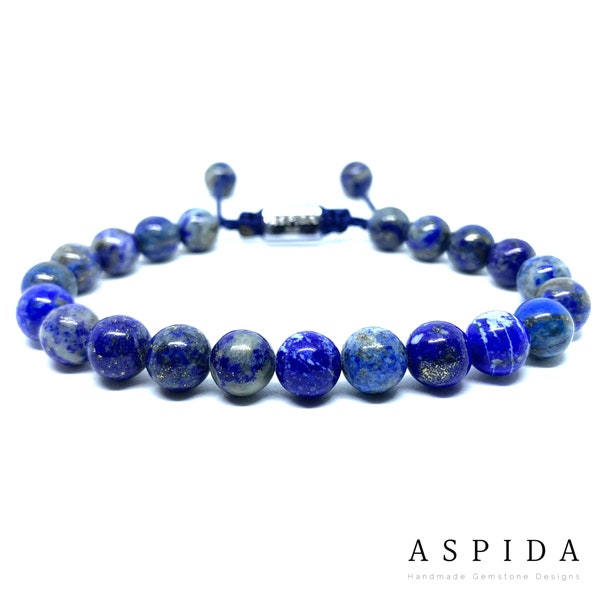 Real Lapis Lazuli Gemstone Healing Bracelet, Bracelet For Men, Bracelet For Women, Bracelet For Couple, Customize Bracelet, Adjustable Gift,