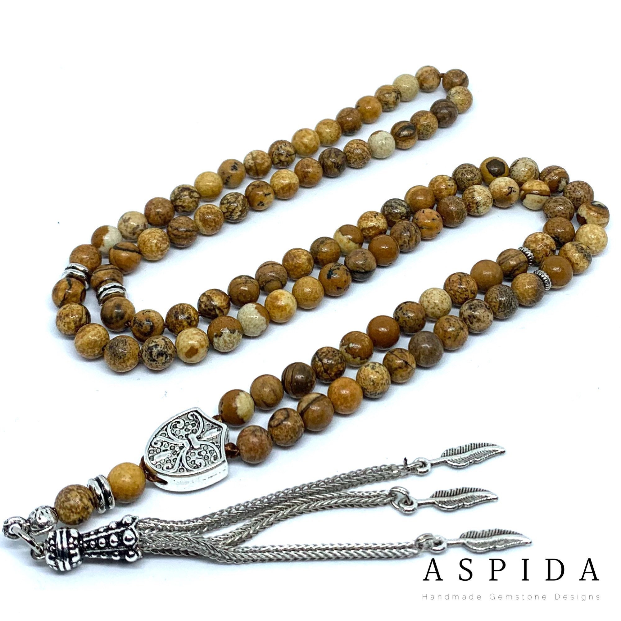 Real Picture Jasper Gemstone, Islamic Prayer 99 Beads, Tasbih, Tesbih, Misbaha, Tasbeeh, Sibha, Rosary, Tasbih 99, Tasbih Personalized 6mm,