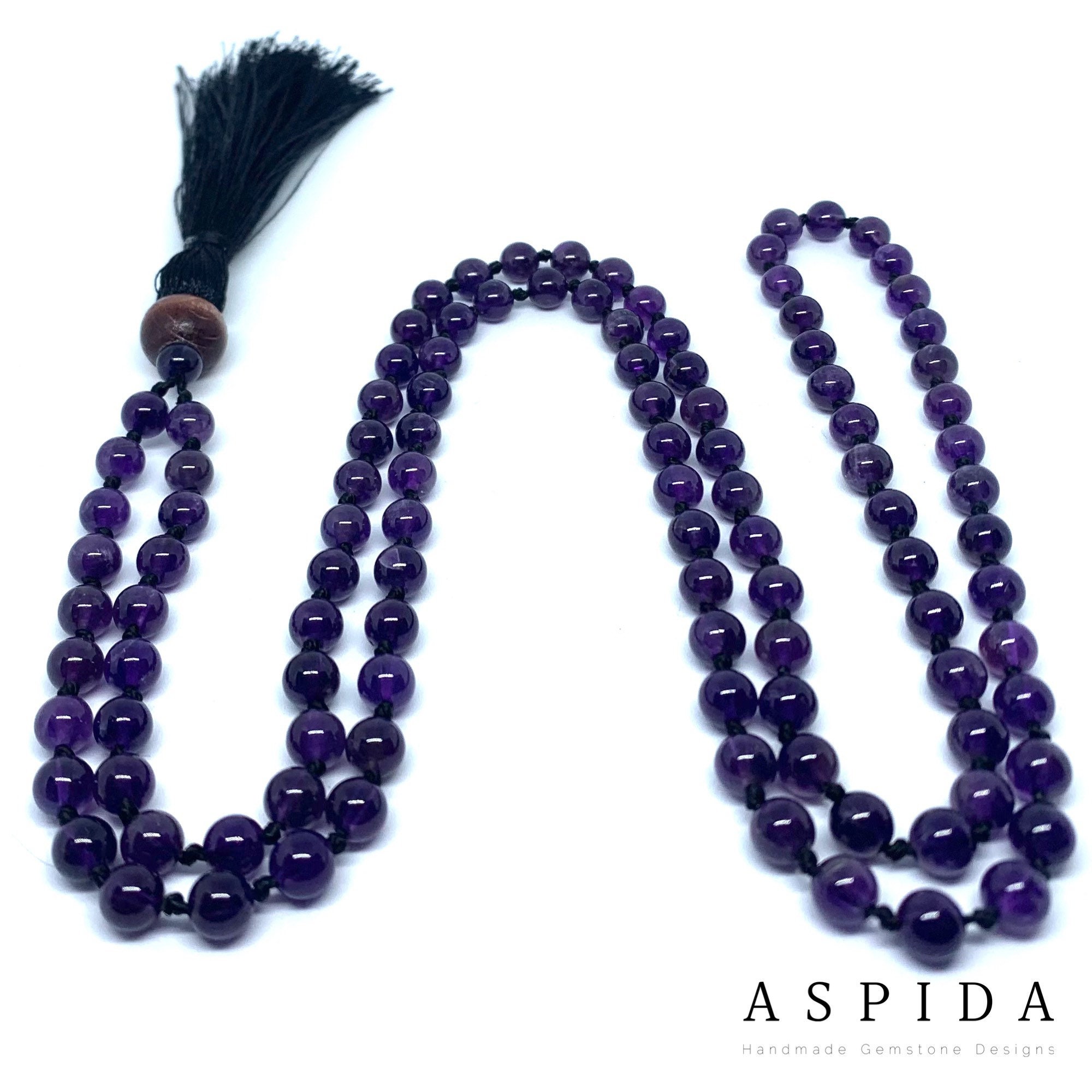 Collana Mala Tibetana Con Ametista Naturale AAA E Quarzo Rosa – 108 Perle 6 Mm, Annodata A Mano, Per Meditazione, Yoga E Protezione Spirituale - 4